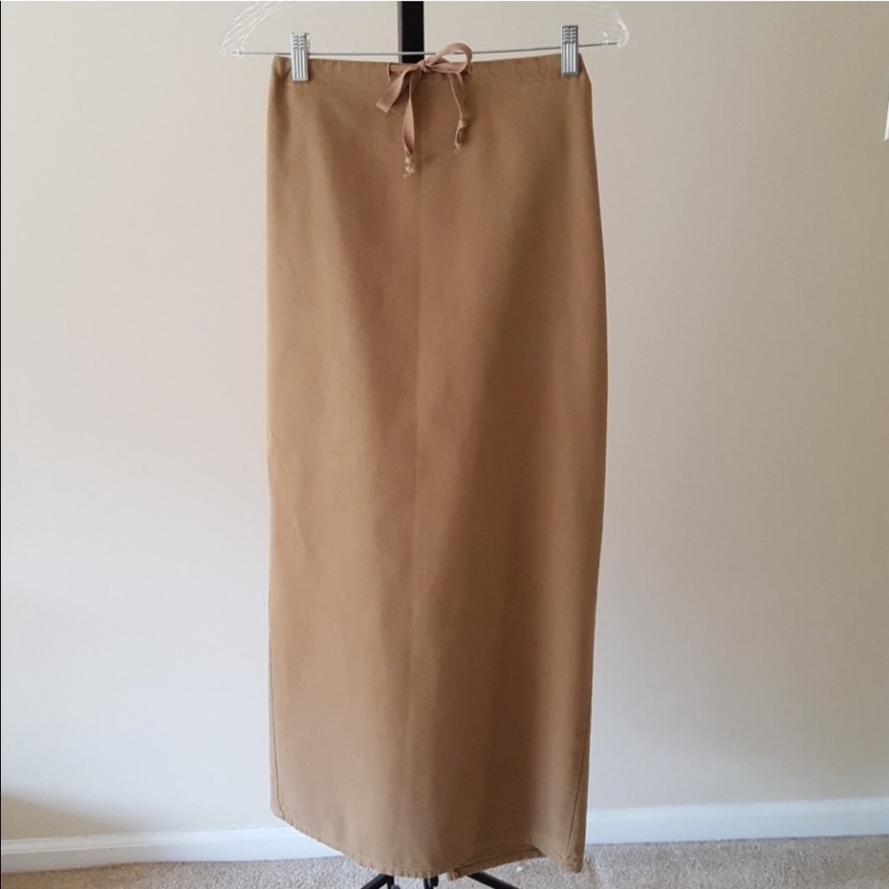 Long skirt drawstring adjustable waist